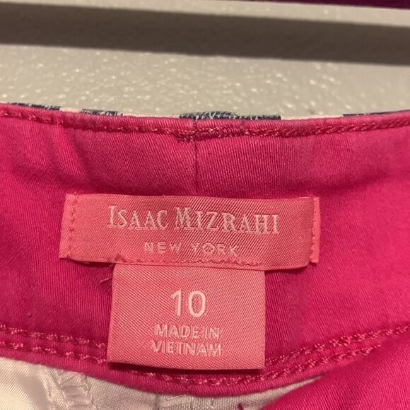 Woman's Shorts Size 10 Isaac Mizrahi Blue White Cotton Blend Stretch Preppy - Picture 4 of 7